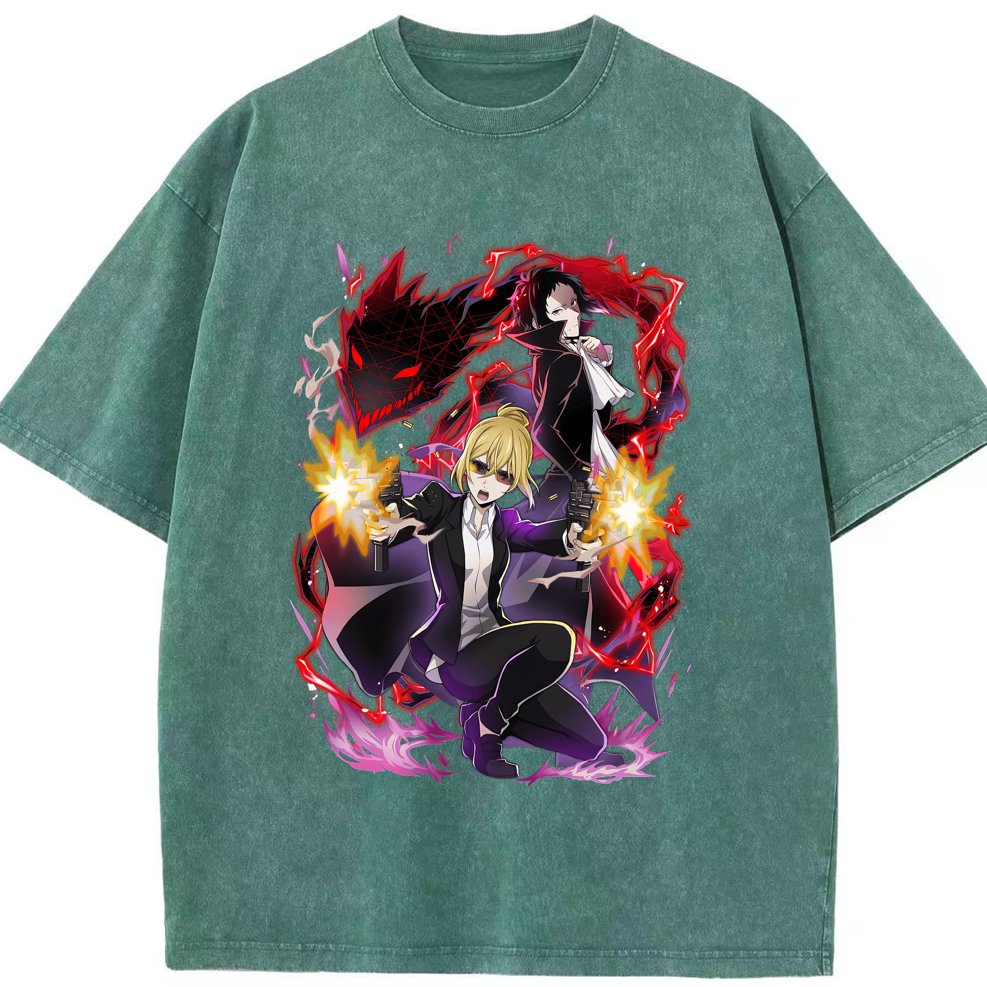 （画像用） 文豪ストレイドッグス Bungo Stray Dogs 綿100% ヴィンテージ風 半袖Tシャツ（フロントプリント）